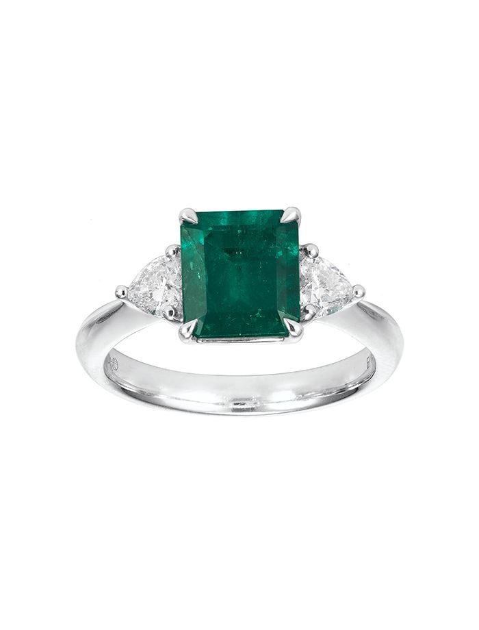 Emerald with Hearts