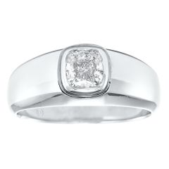Platinum Bezel Set Gents Diamond Ring