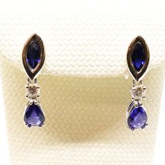 Marquise and Pear Sapphire Earrings