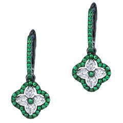 Emerald Clover Drop Earrings
