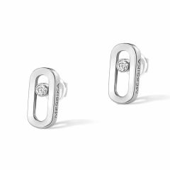 Move Uno Chips White Gold Earrings