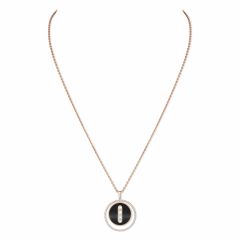 Lucky Move Onyx Rose Gold Long Necklace